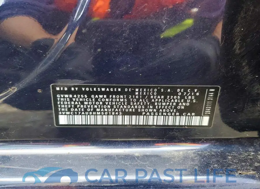 3VWC17AU8HM501843# 12