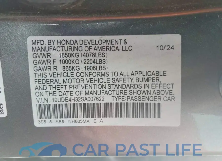 19UDE4H32SA007622# 13