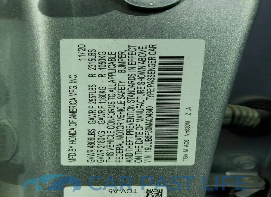19UUB5F50MA004840# 12