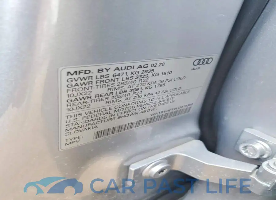 WA1BVAF10LD019350# 12