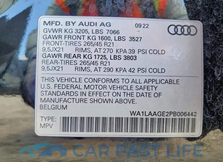 WA1LAAGE2PB006442# 14