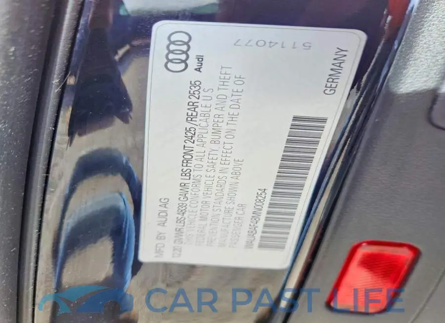 WAUABAF48MN008254# 13