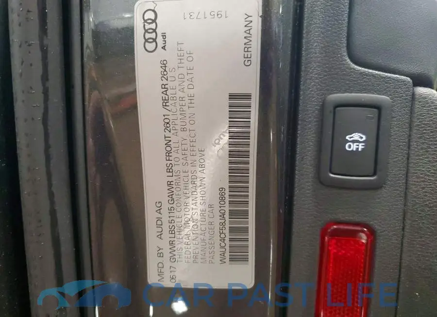 WAUC4CF58JA010869# 13