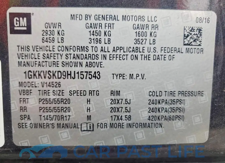 1GKKVSKD9HJ157543# 13