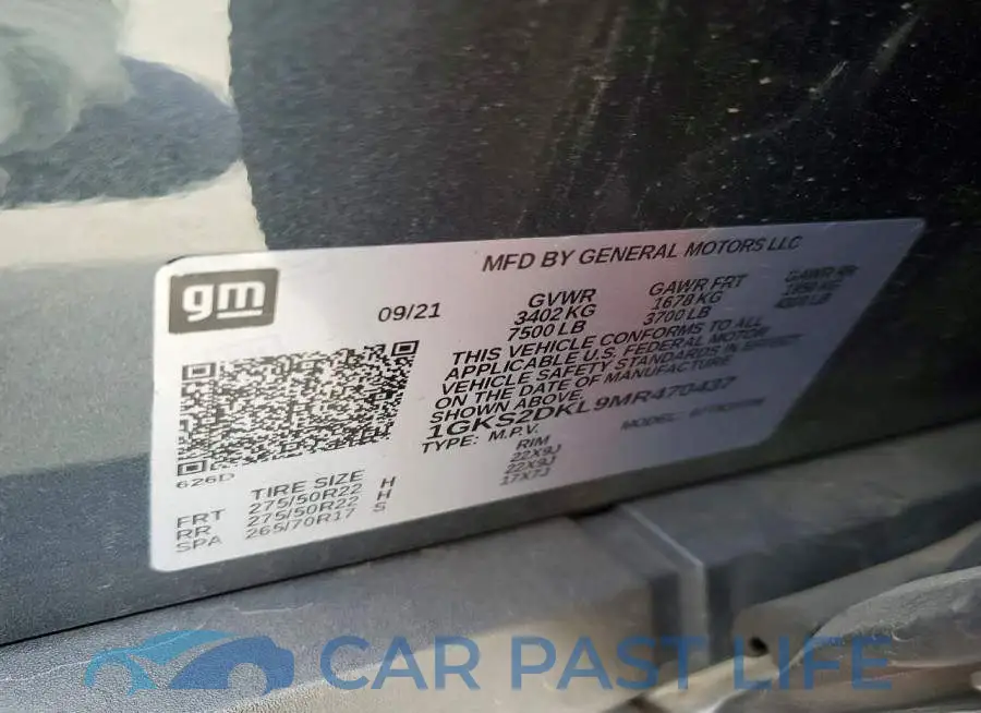 1GKS2DKL9MR470437# 13