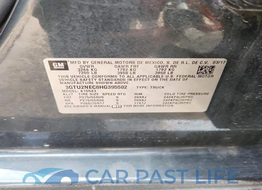 3GTU2NEC8HG395502# 12