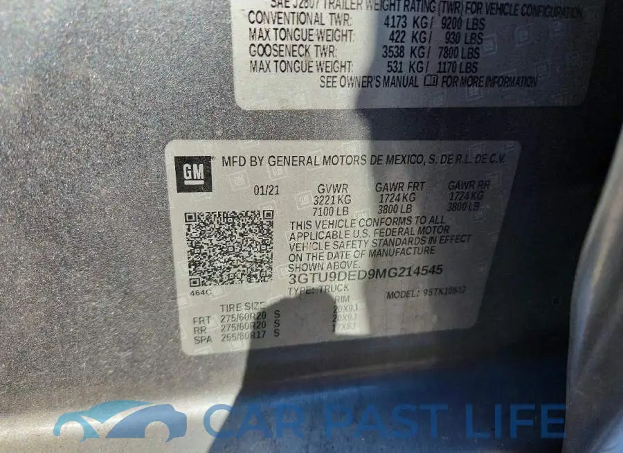 3GTU9DED9MG214545# 13