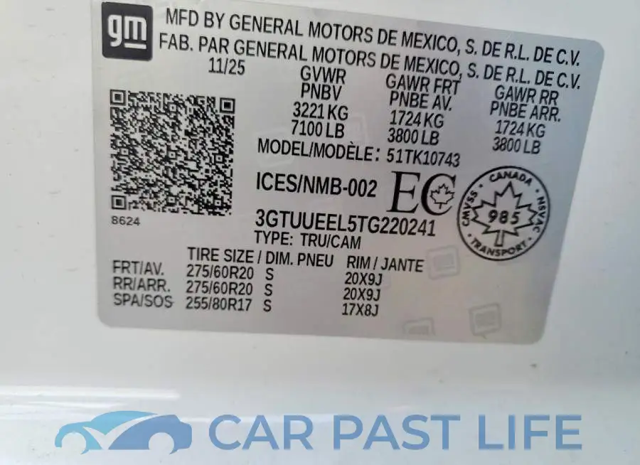 3GTUUEEL5TG220241# 12