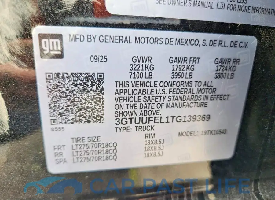 3GTUUFEL1TG139369# 12