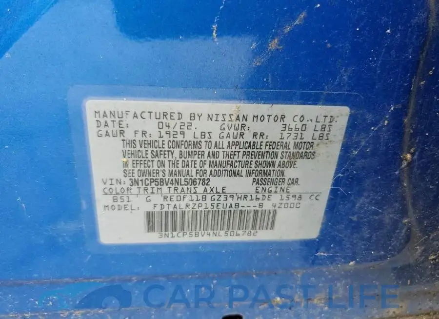 3N1CP5BV4NL506782# 12