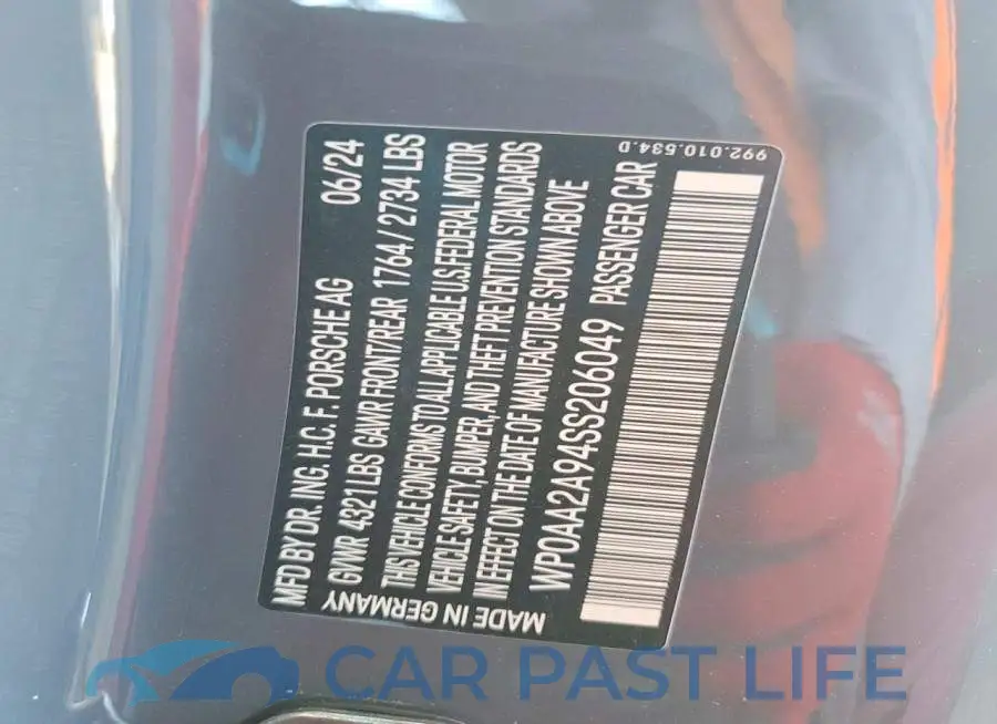 WP0AA2A94SS206049# 13
