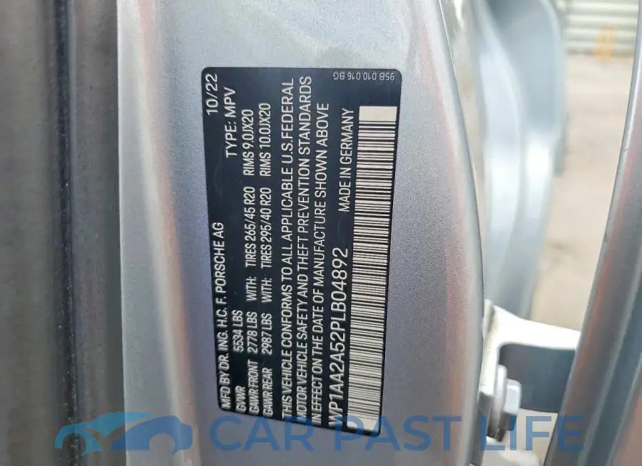 WP1AA2A52PLB04892# 13