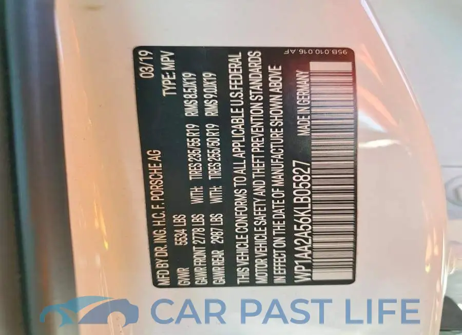 WP1AA2A56KLB05827# 14
