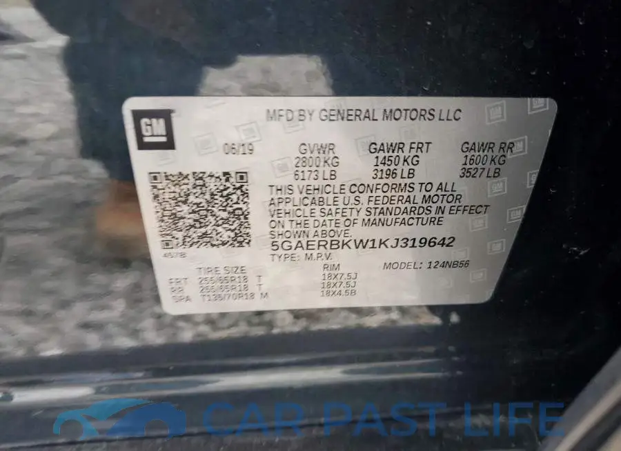 5GAERBKW1KJ319642# 13