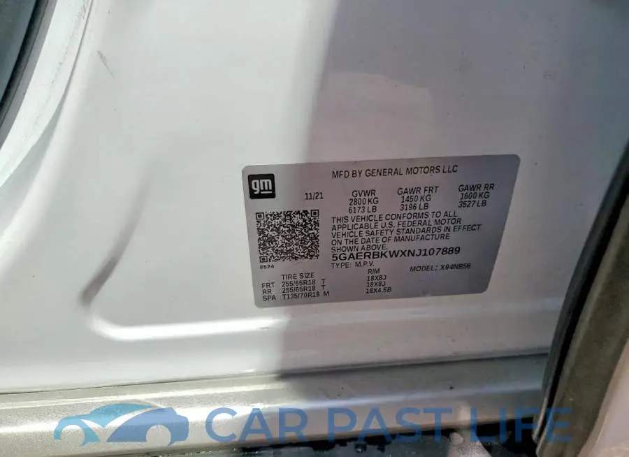 5GAERBKWXNJ107889# 14