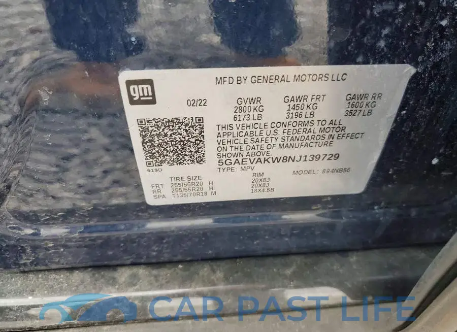 5GAEVAKW8NJ139729# 13