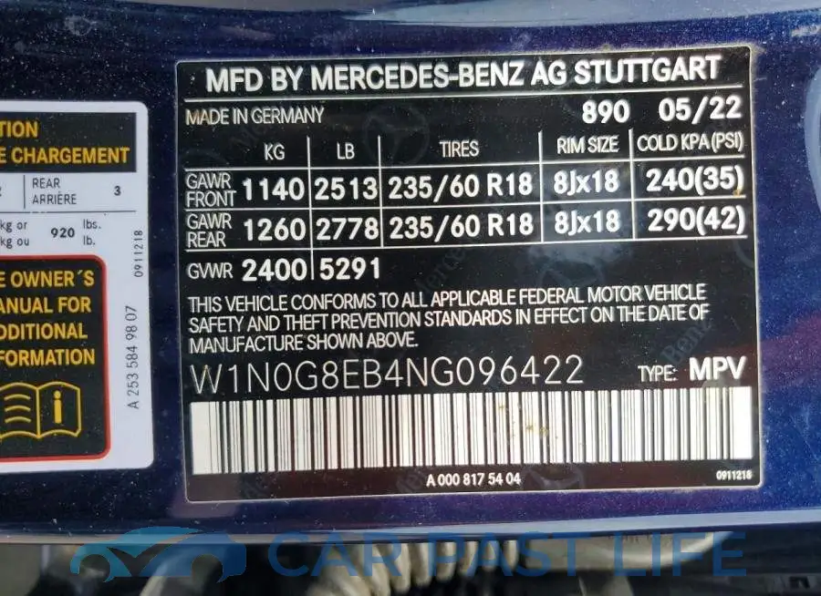 W1N0G8EB4NG096422# 14