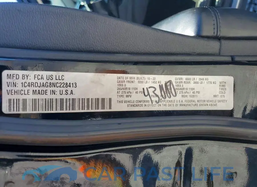 1C4RDJAG8NC228413# 13