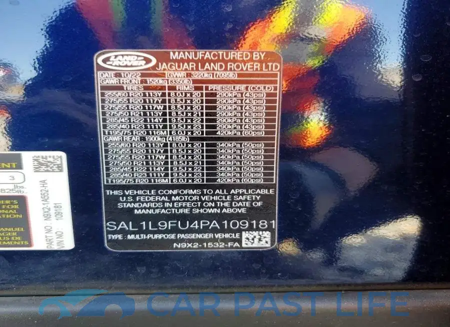 SAL1L9FU4PA109181# 13