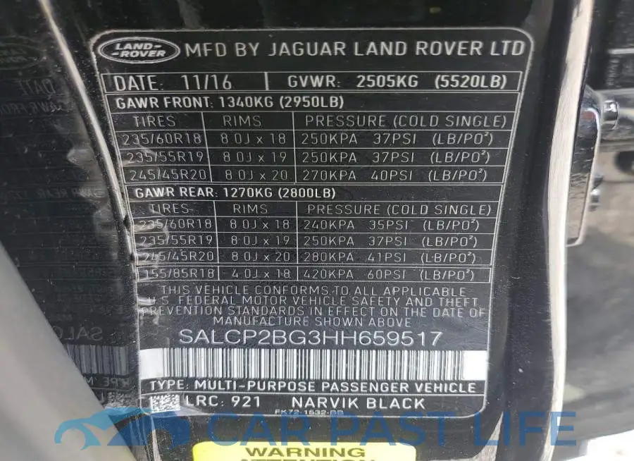 SALCP2BG3HH659517# 13