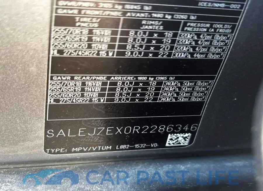 SALEJ7EX0R2286346# 10