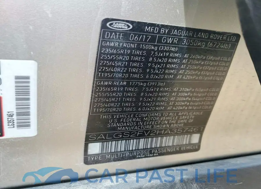 SALGS2FV2HA357461# 13