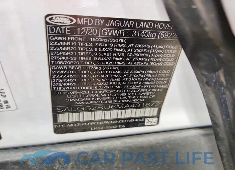 SALGS2RU6MA431672# 13