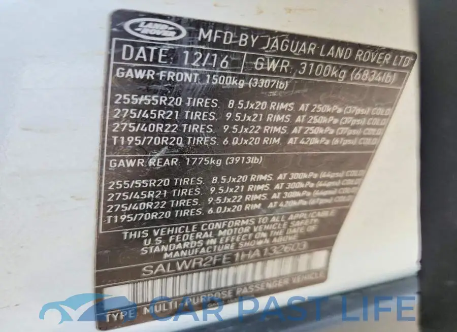 SALWR2FE1HA132603# 13