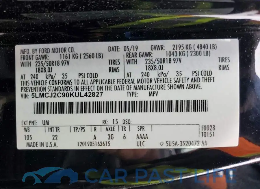 5LMCJ2C90KUL42827# 13