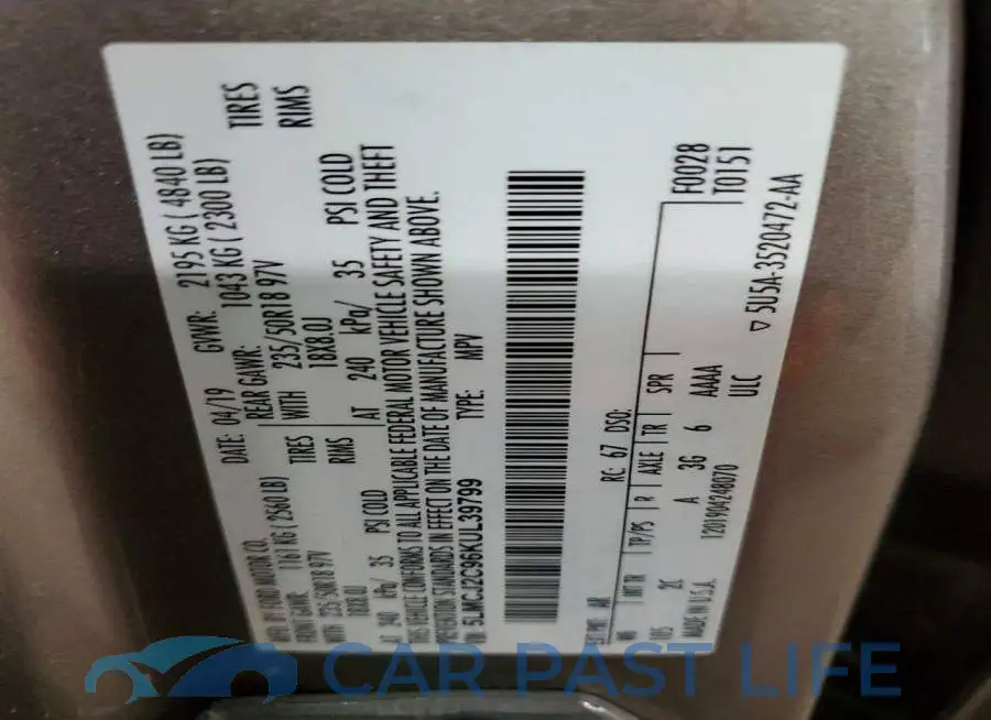 5LMCJ2C96KUL39799# 13