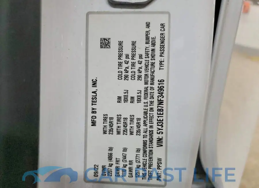 5YJ3E1EB7NF349616# 12