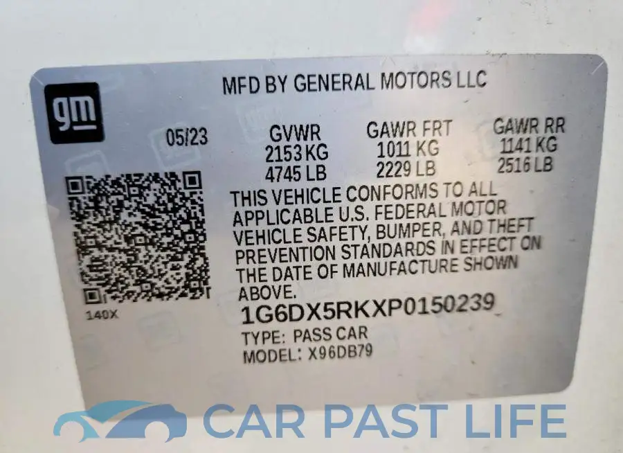 1G6DX5RKXP0150239# 13