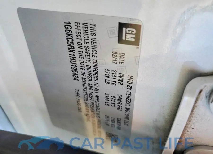 1G6KC5RX1HU195434# 12