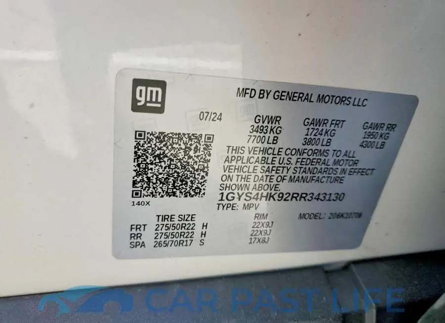 1GYS4HK92RR343130# 13