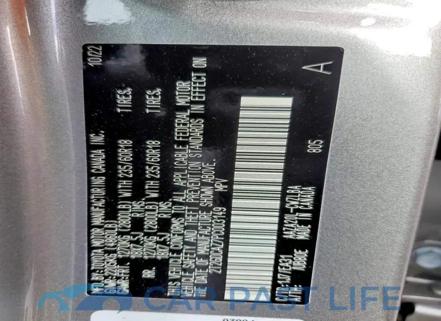 2T2GDCAZ7PC003149# 13