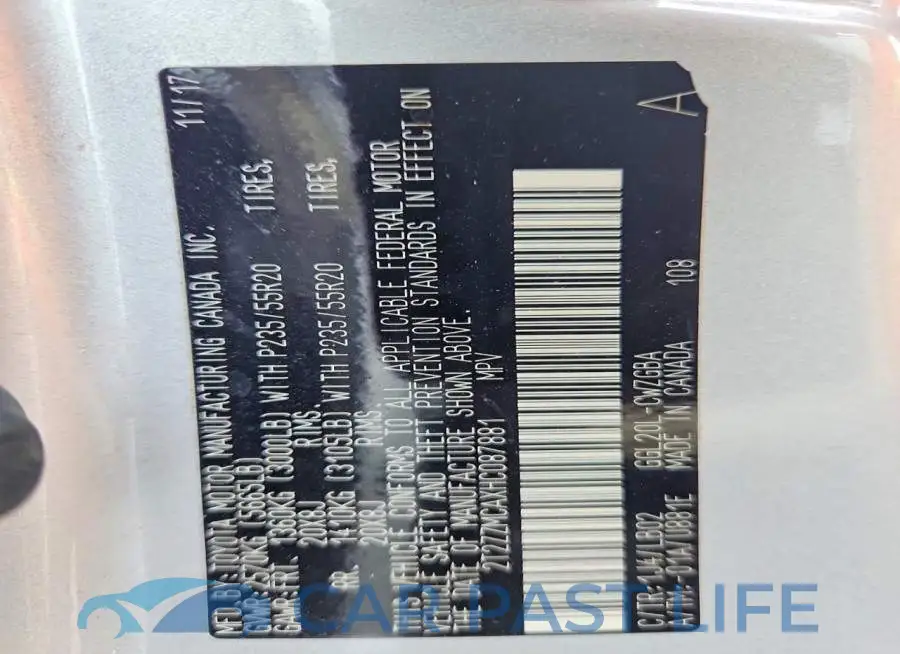 2T2ZZMCAXHC087881# 13