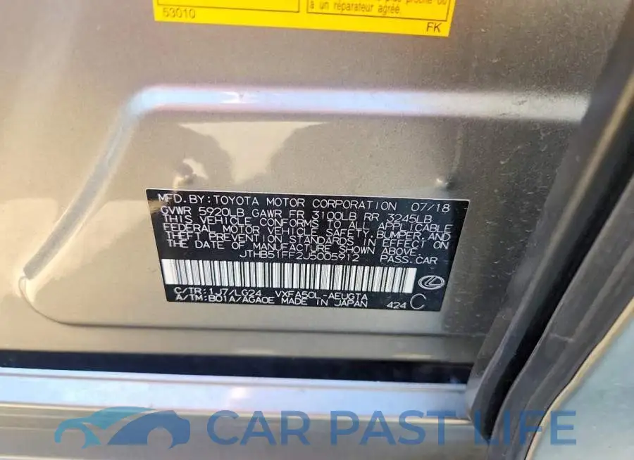JTHB51FF2J5005912# 12
