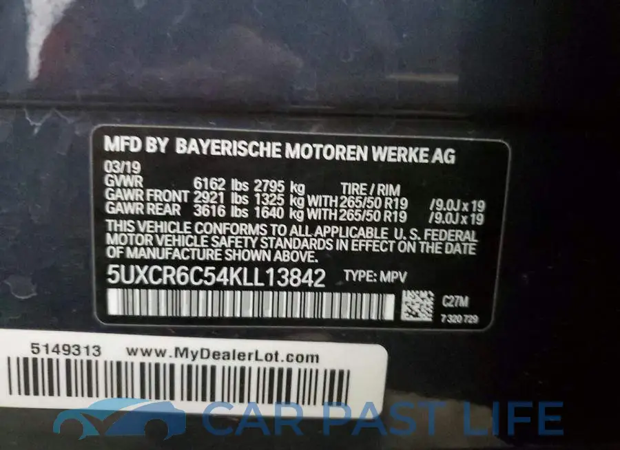 5UXCR6C54KLL13842# 13