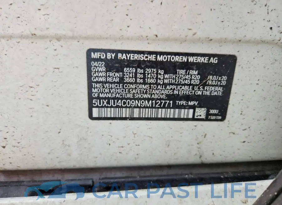 5UXJU4C09N9M12771# 13