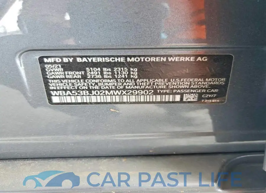 WBA53BJ02MWX29902# 12