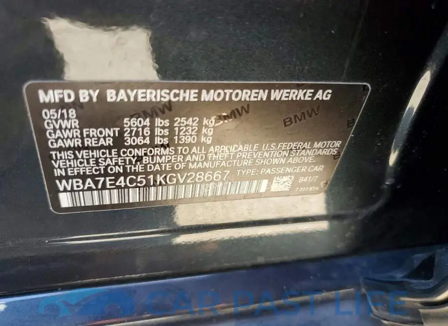 WBA7E4C51KGV28667# 12