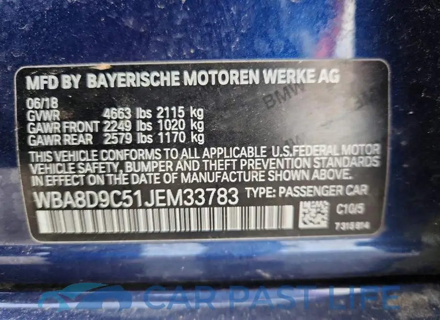 WBA8D9C51JEM33783# 12