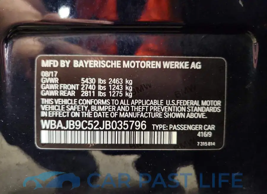 WBAJB9C52JB035796# 12