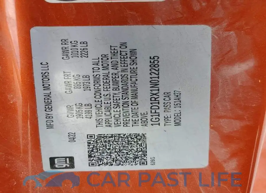 1G1FD1RX1N0122855# 13