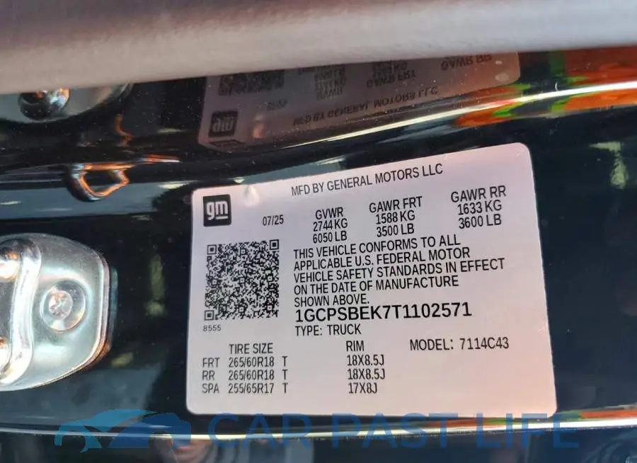 1GCPSBEK7T1102571# 12