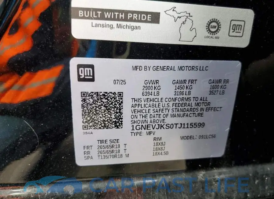 1GNEVJKS0TJ115599# 12