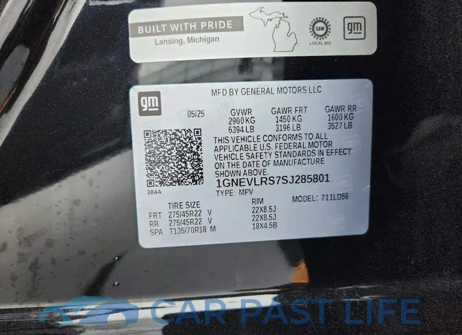 1GNEVLRS7SJ285801# 14