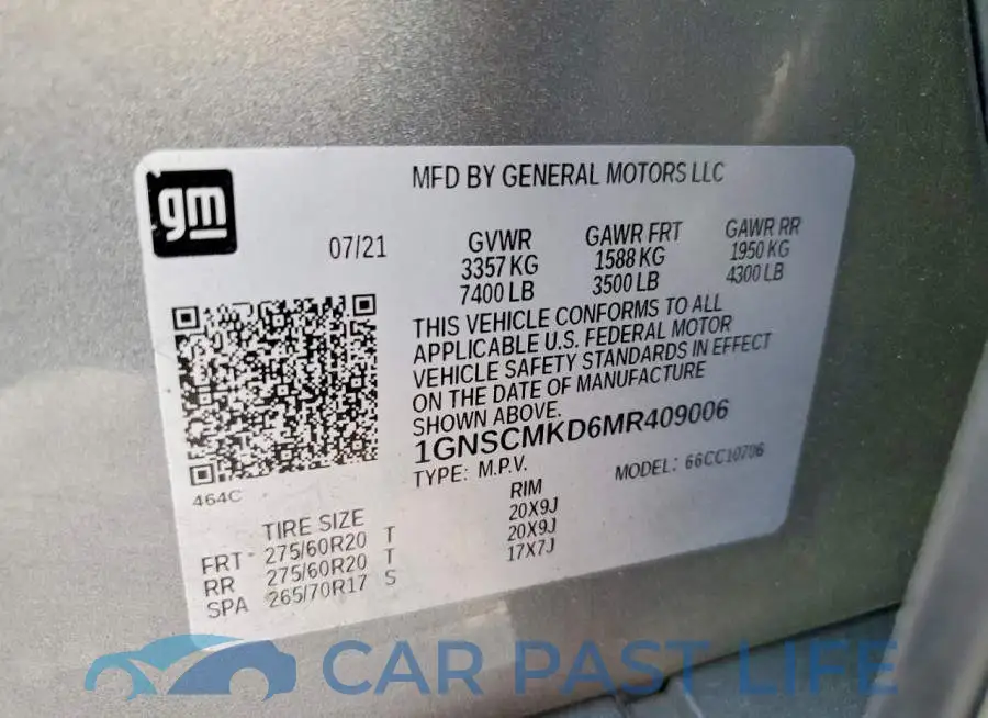 1GNSCMKD6MR409006# 13