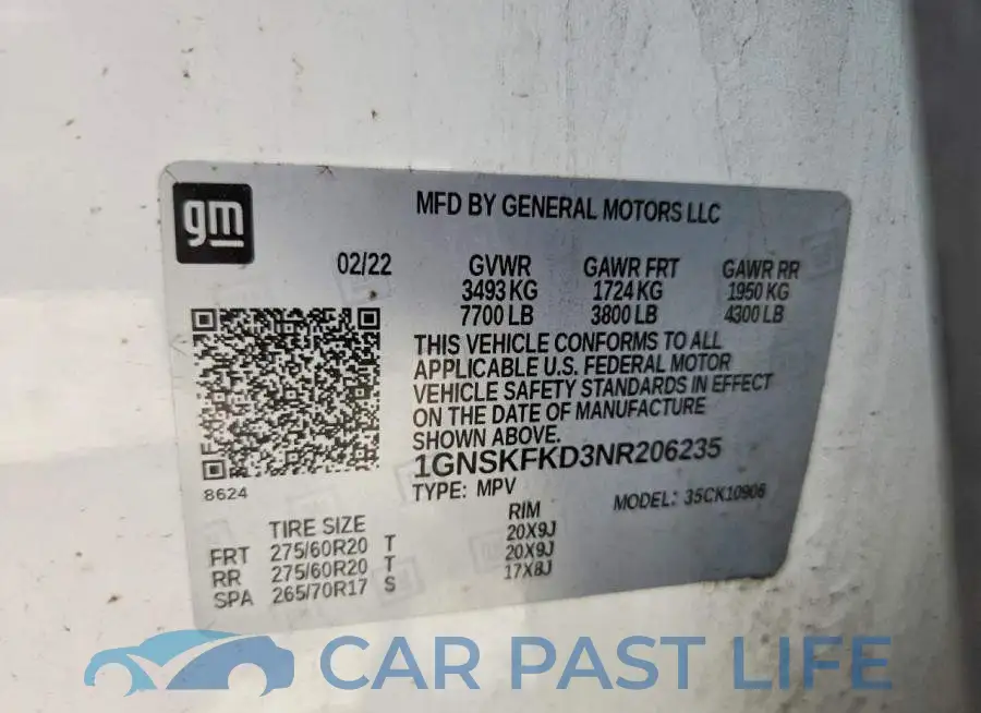 1GNSKFKD3NR206235# 14