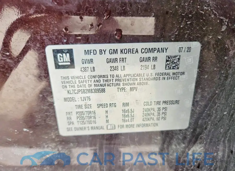 KL7CJPSB2MB309588# 13
